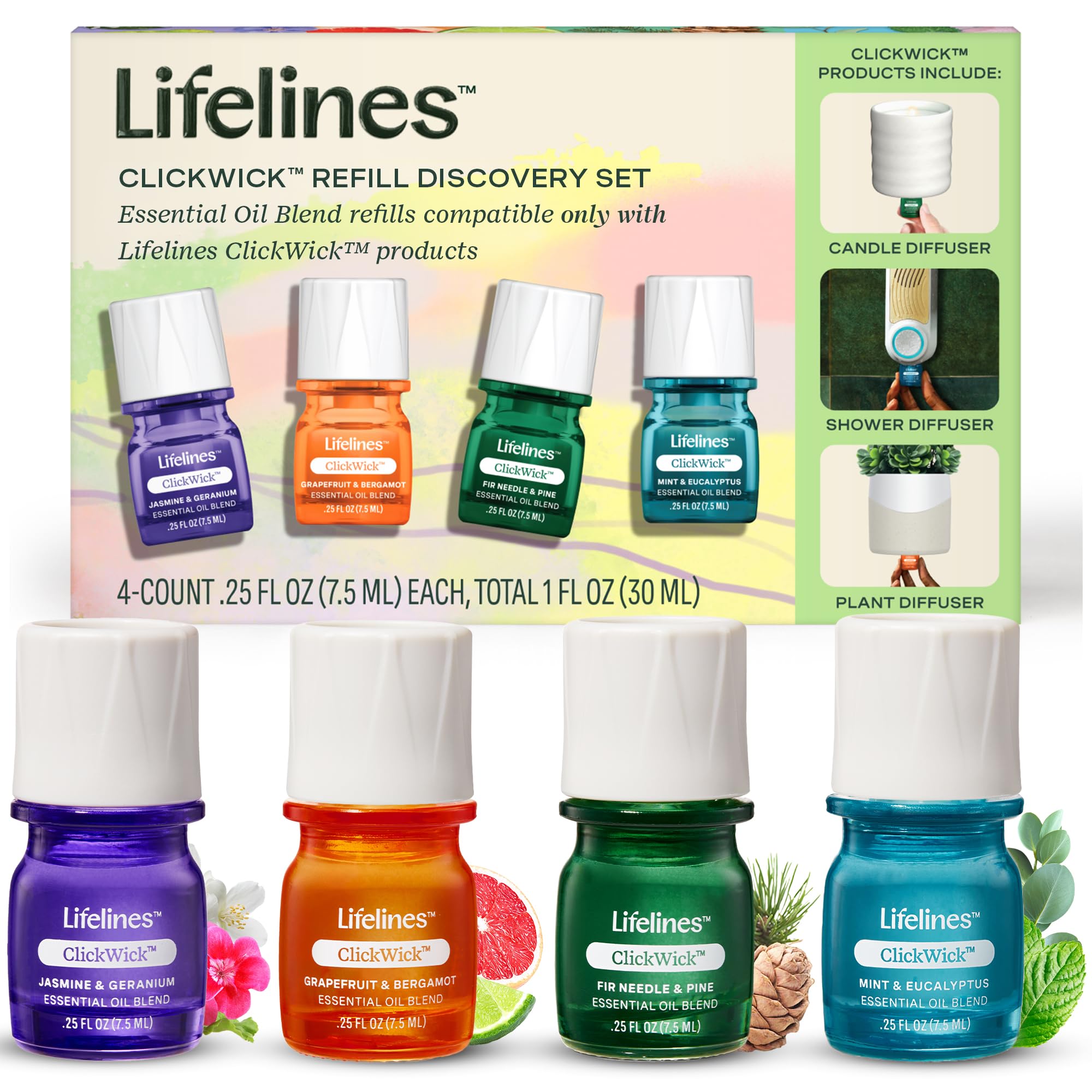 Amazon.com: ClickWick Essential Oil Blends for Lifelines Diffusers